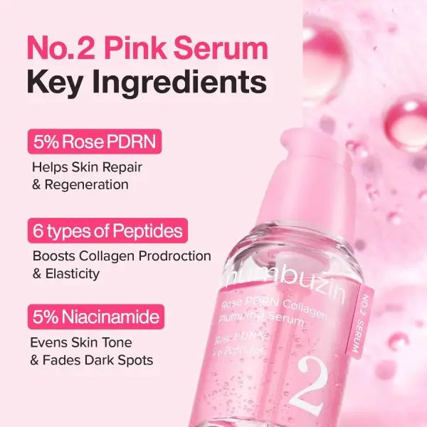 سرم حجیم کننده PDRN رز کلاژن پلامپینگ شماره 2 نامبوزین Numbuzin No.2 Rose PDRN Collagen Plumping