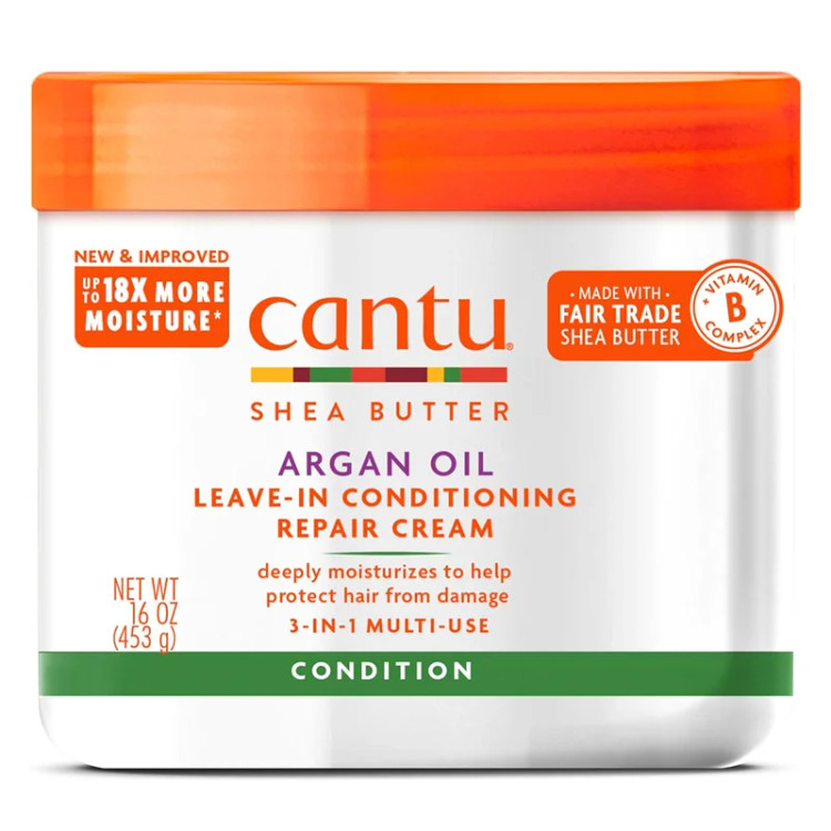 نرم کننده عمیق سه کاره بعد و داخل حمام آرگان کنتو حجم 453 گرم Cantu Argan Oil Leave-In Conditioning Repair Cream 453g